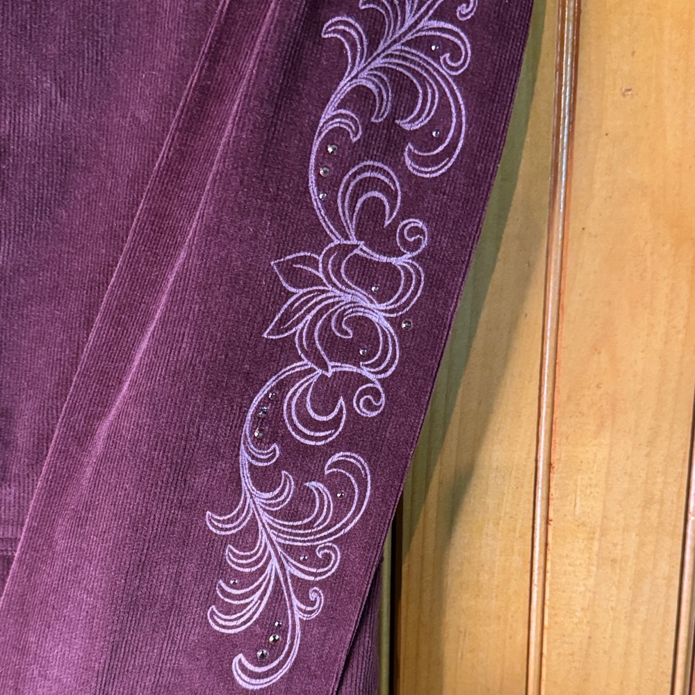 Artisan Vintage Deep Purple Corduroy Embroidered Blazer - Picture 3 of 6